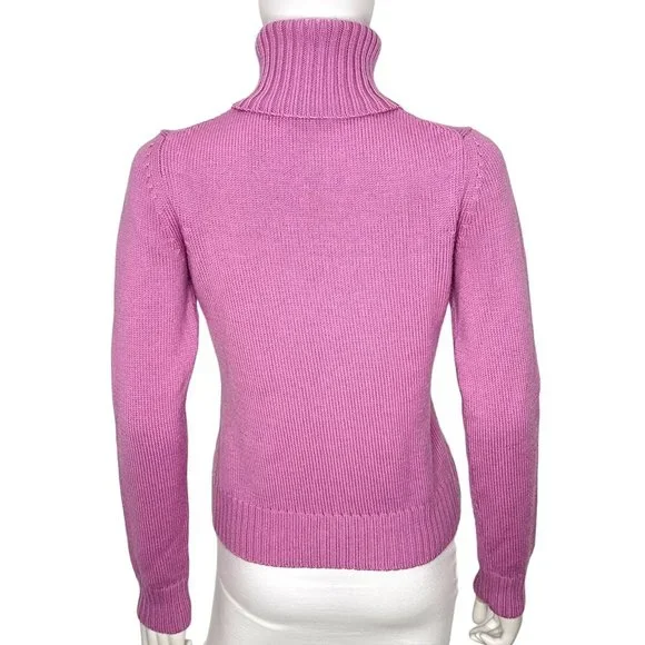 Theory Classic Wool Long Sleeve Turtleneck Sweater in Pink Women’s Size S - Picture 5 of 15